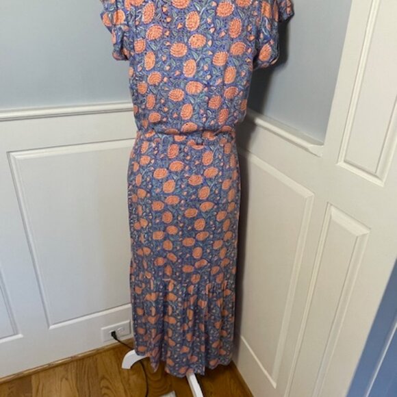 Emerson Fry India Collection Frances Block Print Maxi Dress Floral Small - Picture 6 of 12